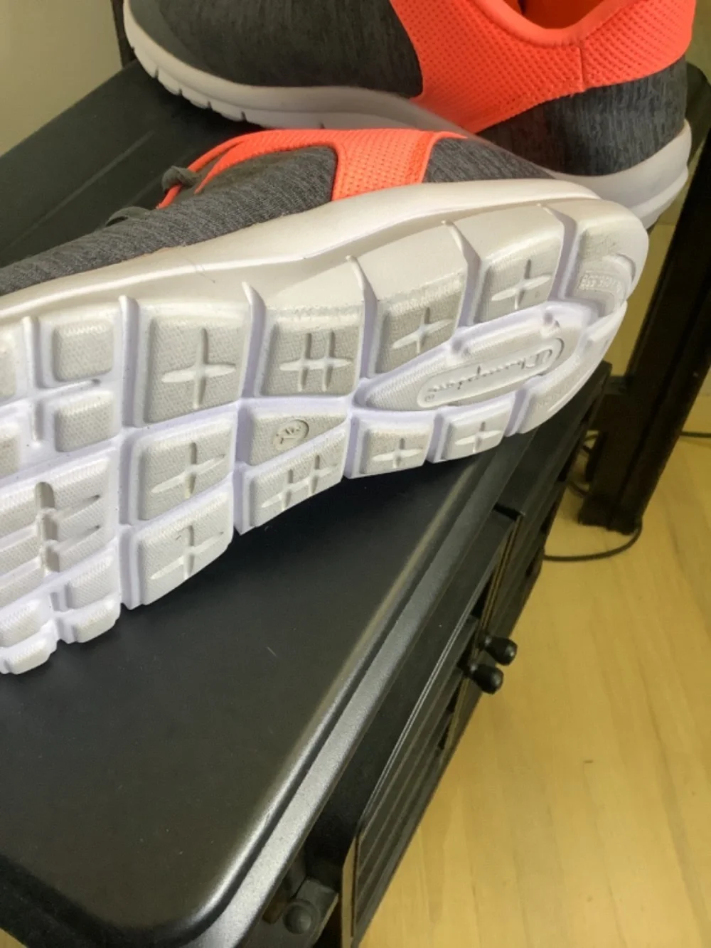 Champion Charcoal and Bright Coral fabric Tennis shoes
